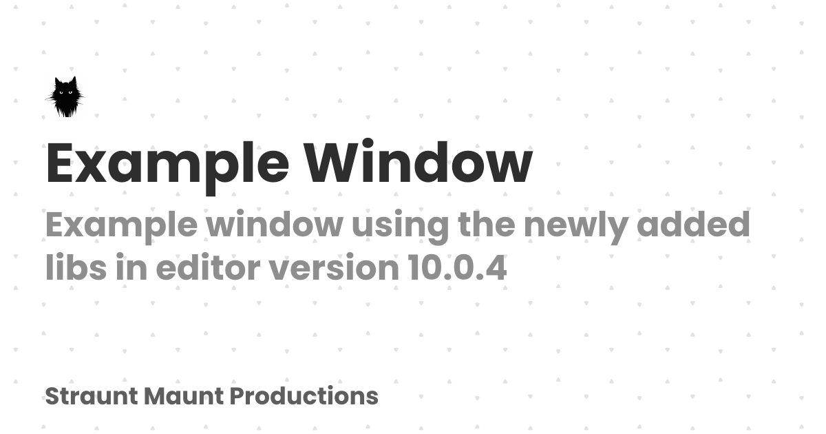 Example Window | Documentation